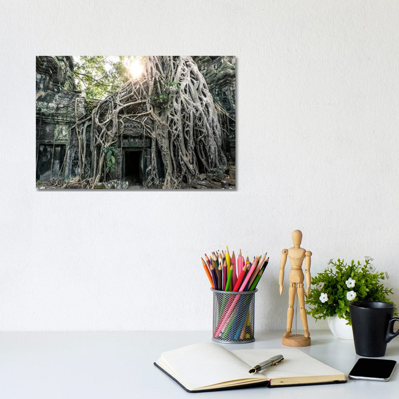 Temple In The Jungle, Angkor Wat, Cambodia by Matteo Colombo - Wrapped Canvas Print, 20.32 cm H x 30.48 cm W