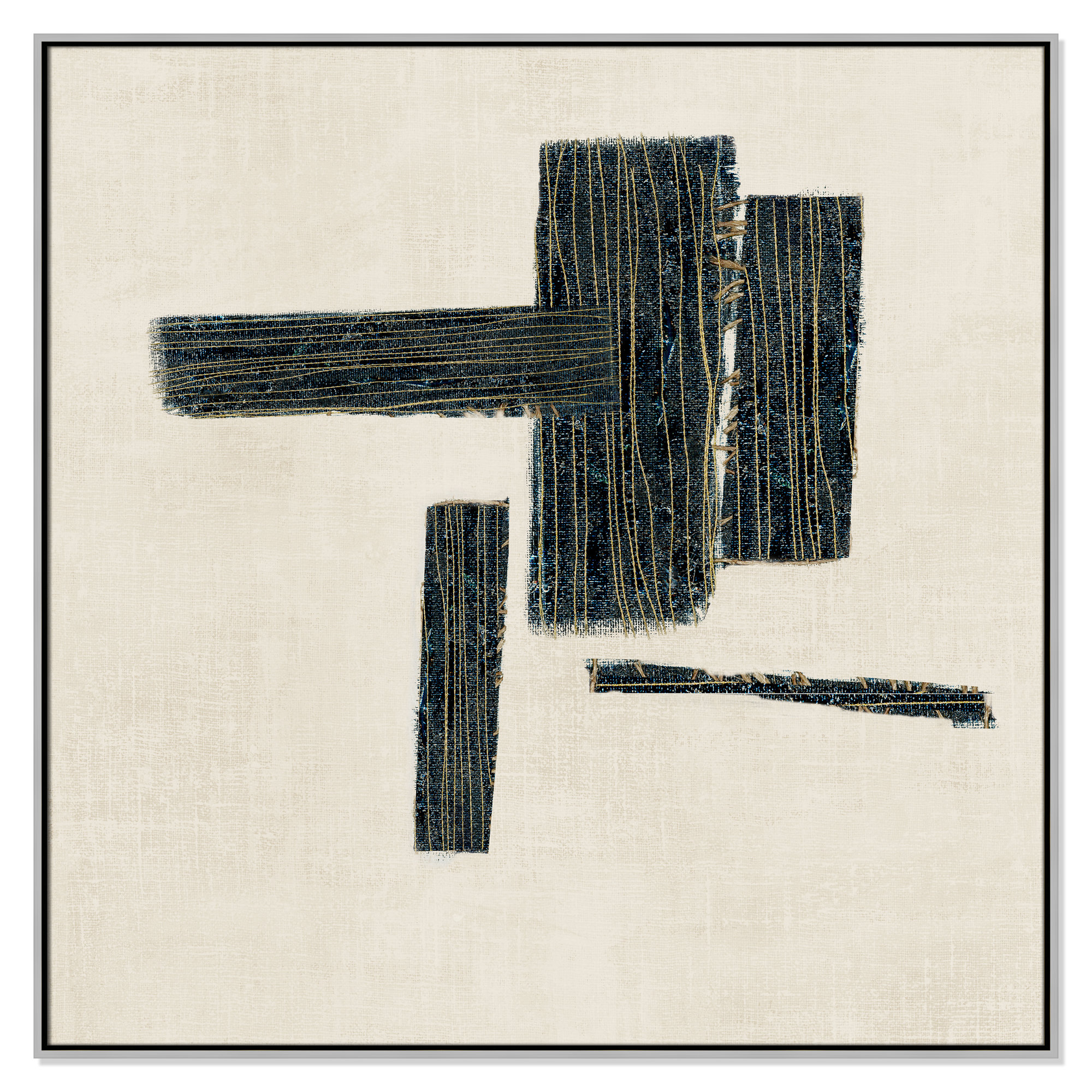 Stiched II Print by , Silver, 46.5" H x 46.5" W