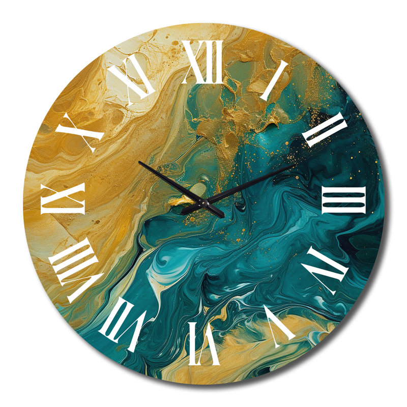 Golden Sunshine In Deep Blue Ocean Abstract - Abstract Wall Clock, Grand