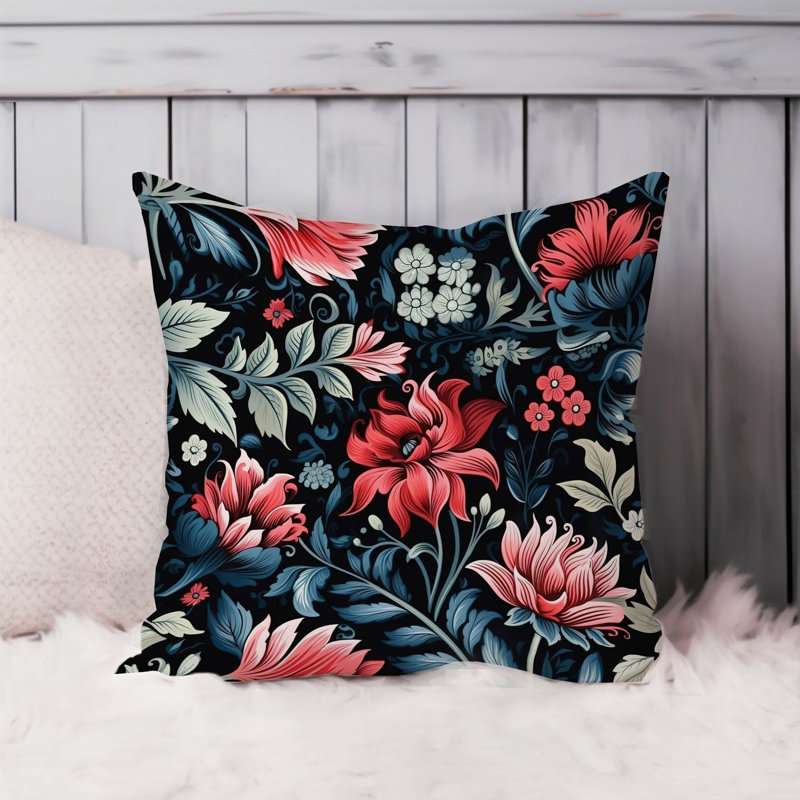 Animals William Morris Birds Damask Pattern I Cottage, 20"H x 20"W, Botanical William Morris Style Plants III Classic