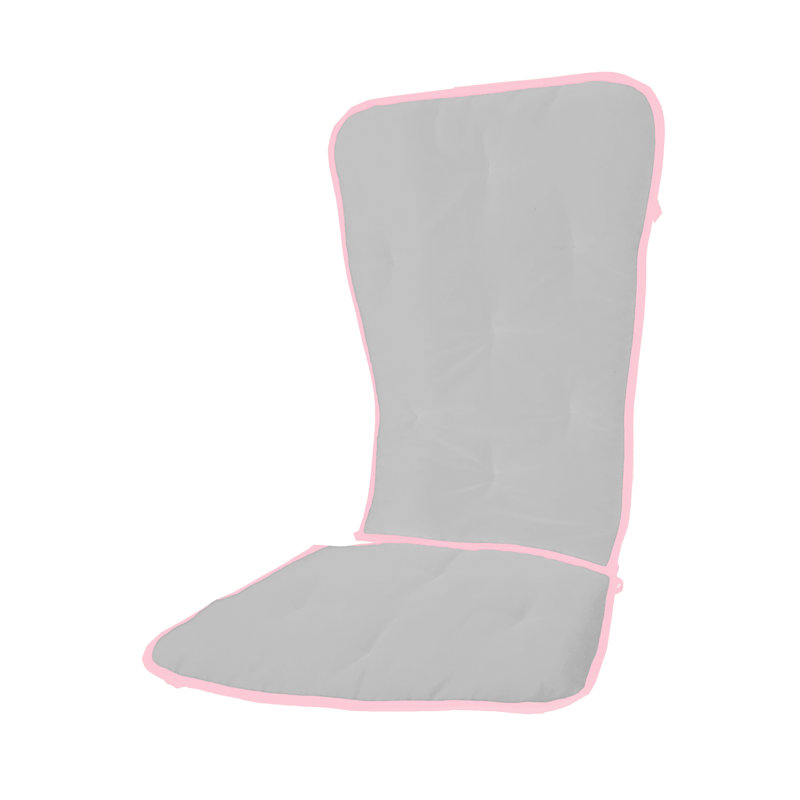 Coussin de siège/dossier à deux tons Uni, Gris / Rose