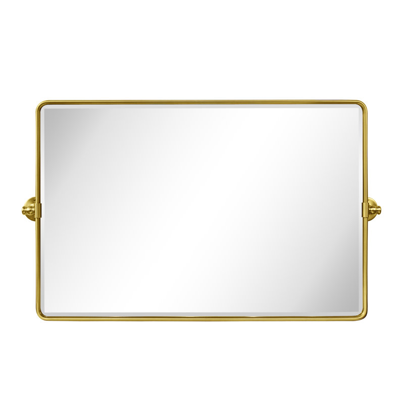 Miroir pivotant biseauté, Or brossé, 23 po x 35 po