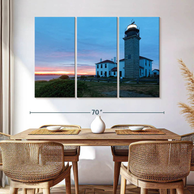 Sunset View Of The Beavertail Lighthouse, 42" H x 65" W