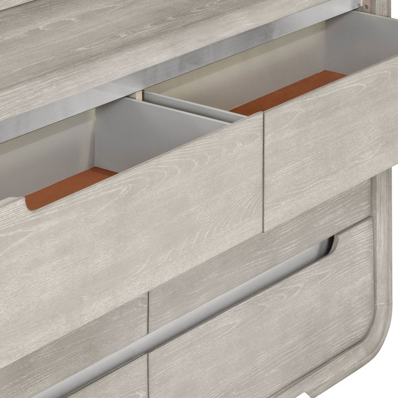 Commode 6 tiroirs Barry, Gris clair