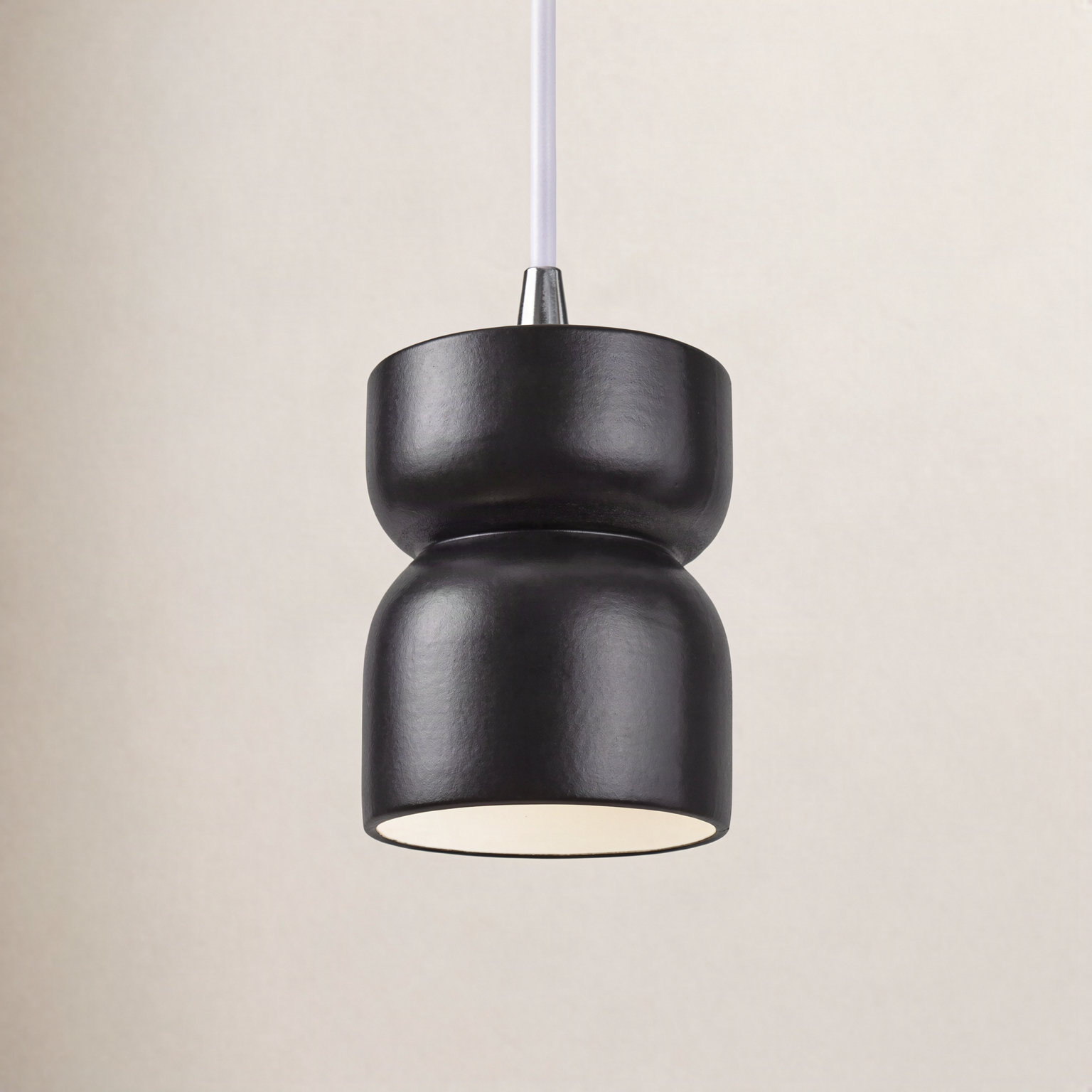 Nysta Dimmable Pendant, Gloss White, Polished Chrome
