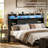 Headboard with Storage, Outlets, USB Ports, and LED Light Strip-1552997946-1552997944