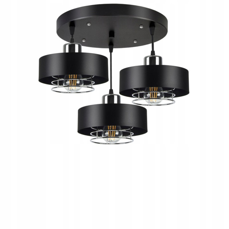 Jeterson 3 - Light Black/Silver Cluster Pendant