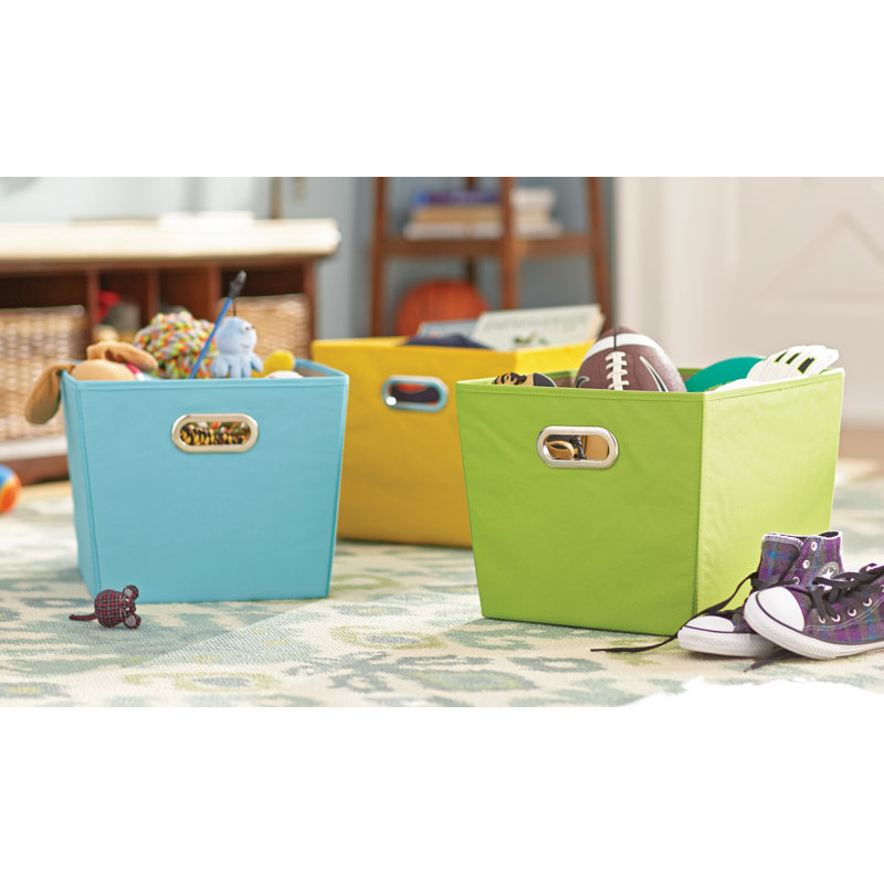Panier en tissu, Vert, H 7,6 po x l 9,8 po x P 13 po