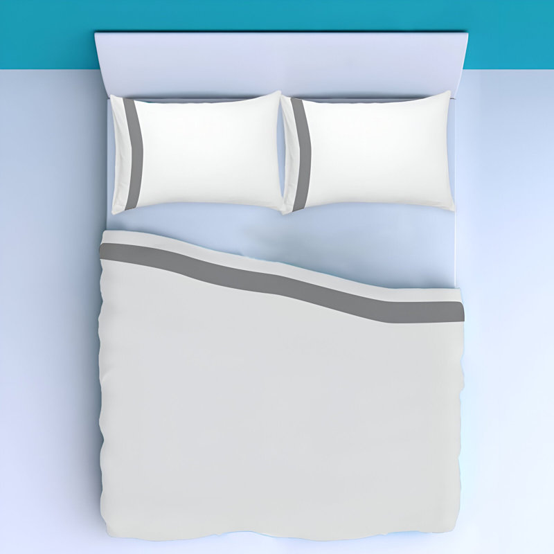400TC Cotton Sateen Border Frame Cotton 4 Piece Sheet Set Fitted Sheet Fits Upto 16" Deep Pocket, California King Sheet Set
