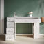 Full High Gloss Top Dressing Table with Grid Drawers, White