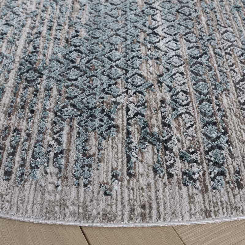 Mayflower Performance Geometric Rug, Round 6'7"
