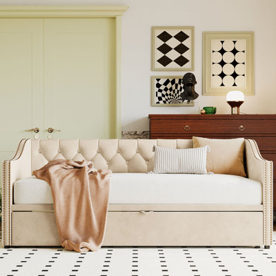 Upholstered Daybed With Pull-Out Trundle Bed by Wildon Home