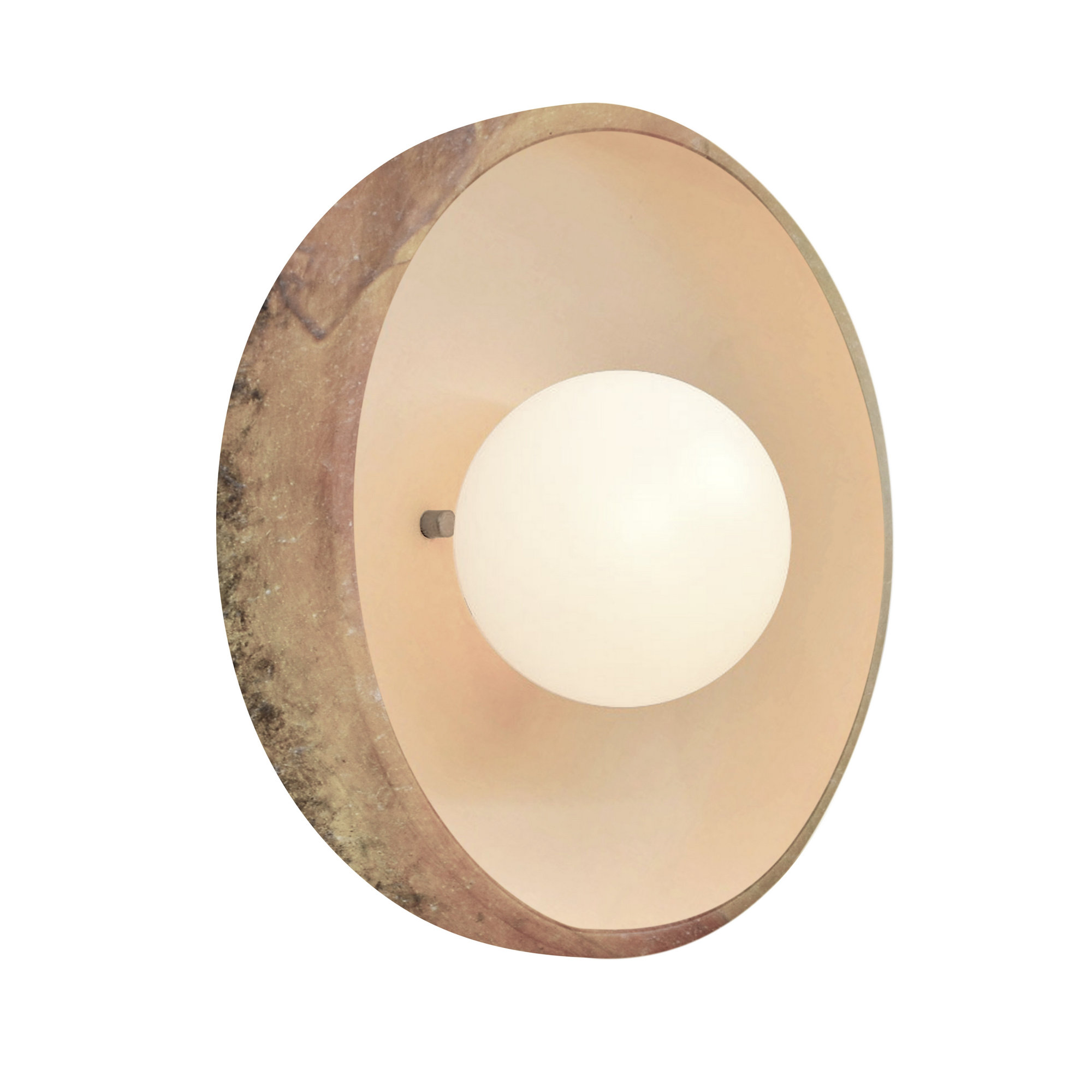 Ambiance - Flush Coupe ADA Wall Sconce - Antique Gold, Harvest Yellow Slate