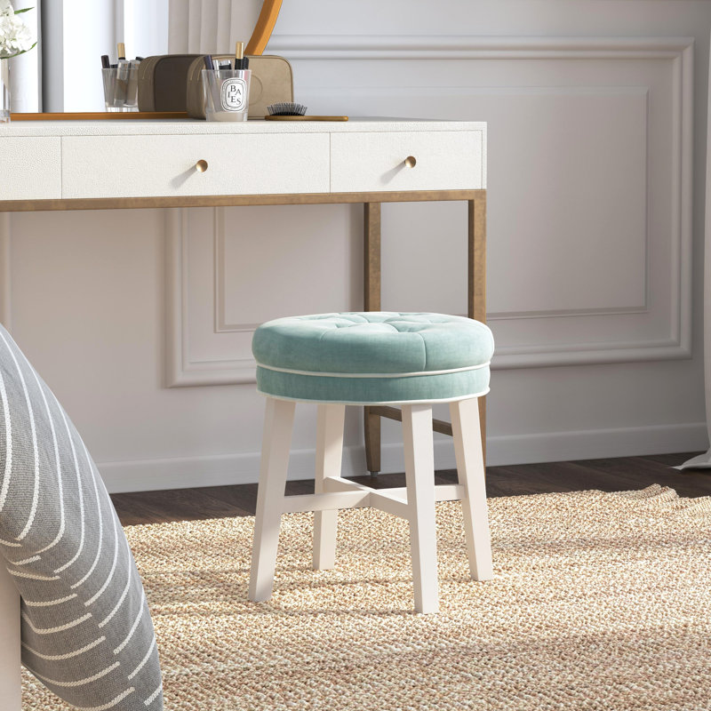 Tabouret de coiffeuse Kautz, Bleu spa