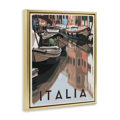 Italia Canal Poster Floating Frame, design by Shelley Lake