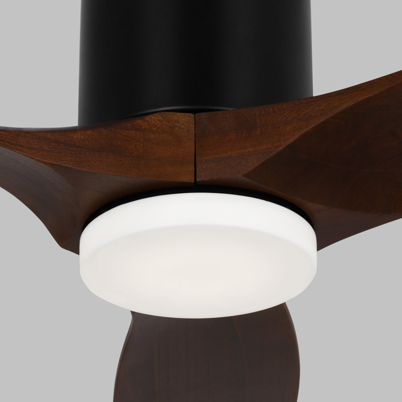 Collins 52'' Ceiling Fan with LED Lights, Midnight Black, Dark Walnut