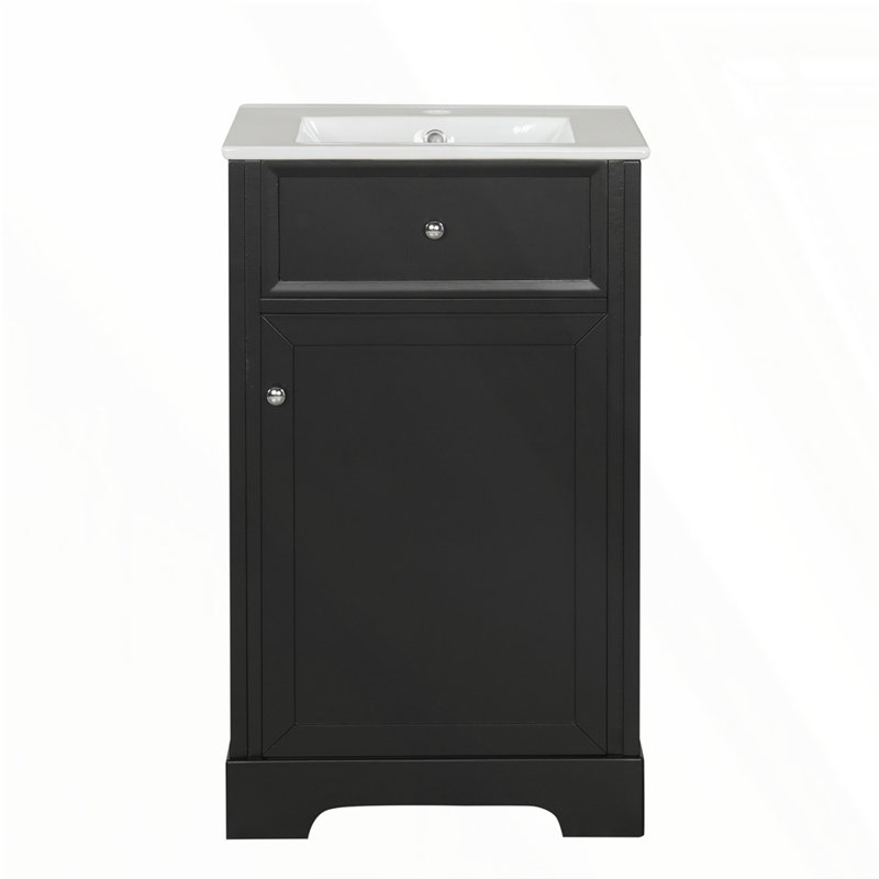Meuble-lavabo de 20 po avec lavabo, Noir