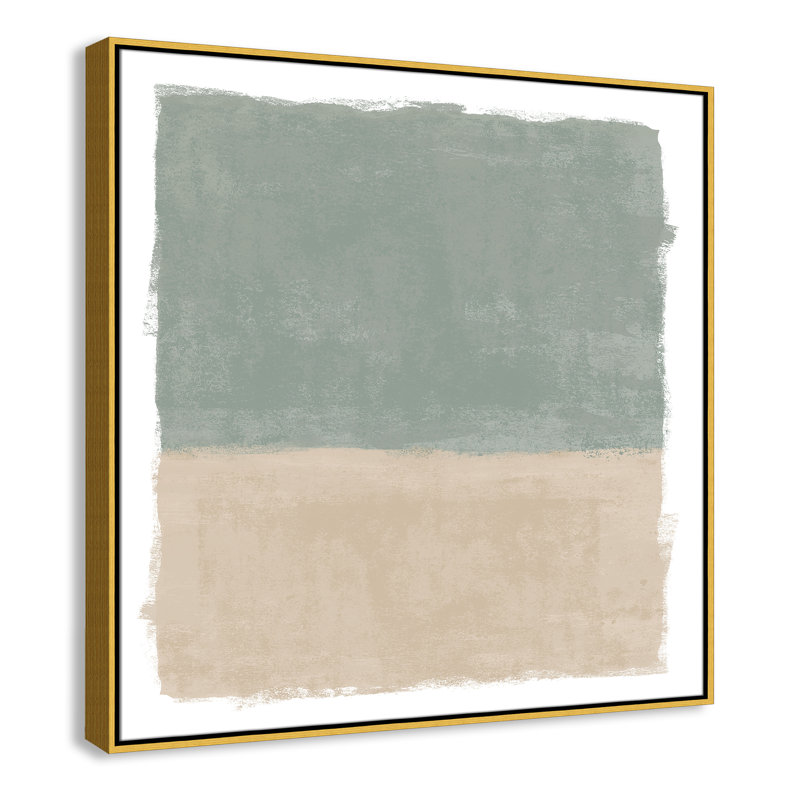 «Sage and Sand I» - Reproduction carrée de Vesrion par Natalie Carpentieri, H 37,5 po x l 37,5 po, Doré