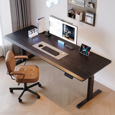 Black Rectangular Solid Wood desk