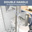 Cabine de douche coulissante sans cadre de l 48 po x P 34 po x H 72 po avec verre de sécurité trempé transparent de 5/16 po certifié-1217146032