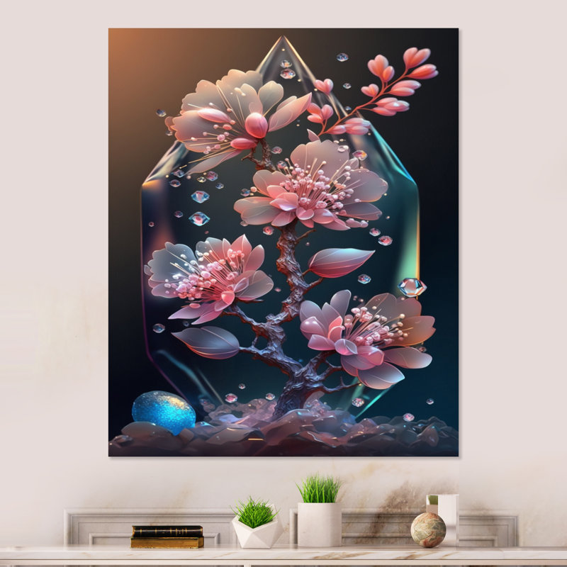 " Cherry Blossums Tree III ", 12" W x 20" H, Wrapped Canvas