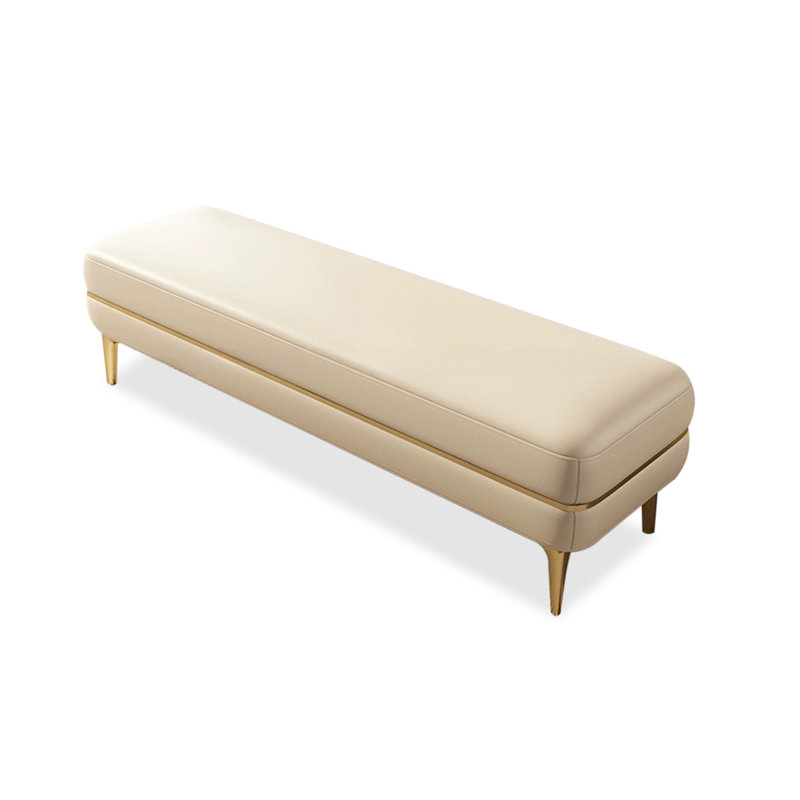 Banc rembourré orange, Beige, Beige