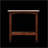 Retro Reddish Brown Narrow Slate Side Table With Storage Shelf, Perfect For Small Spaces And Mid-Century Modern Decor.