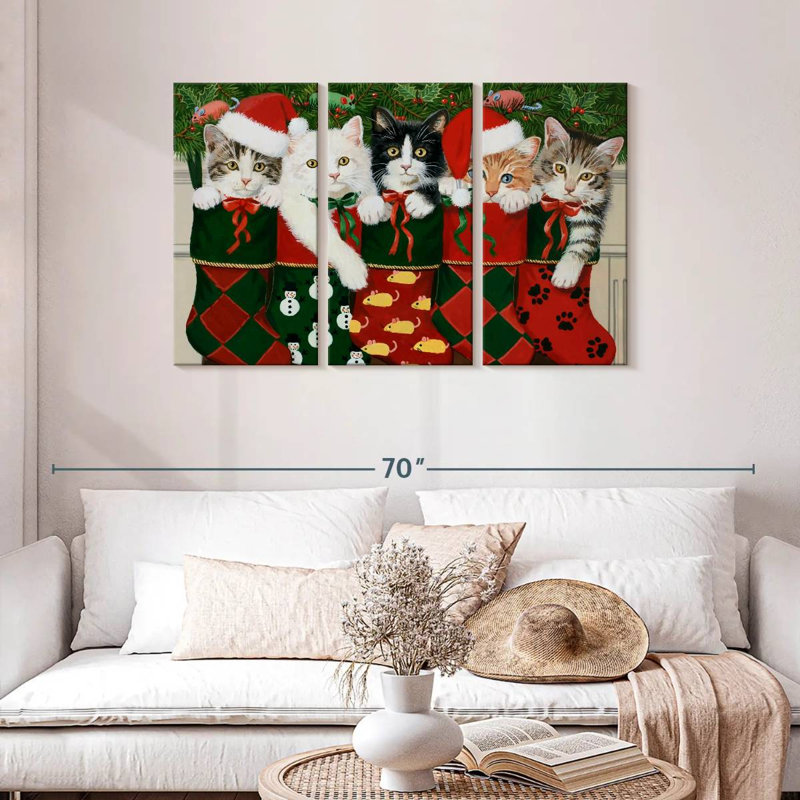 Chatons de Noël Lelend, H 28 po x l 45 po