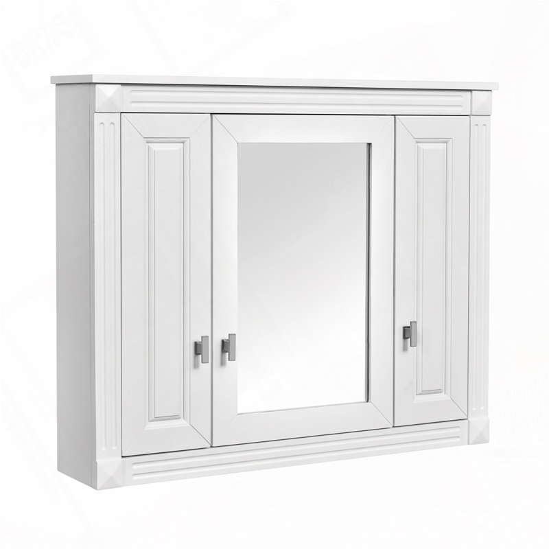 Bathroom Wall Cabinet with Mirror, White