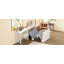 Lit simple escamotable avec commode à hauteur réglable, commode escamotable avec coussin pliable