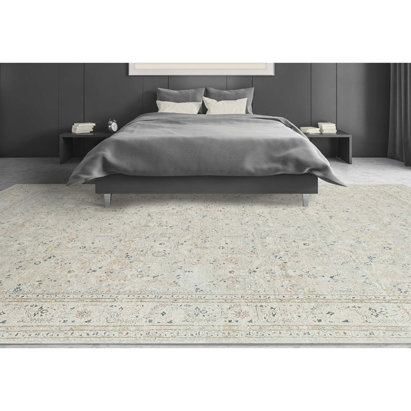 Hand Knotted Area Rug in Latte, Rectangle 9' x 12'