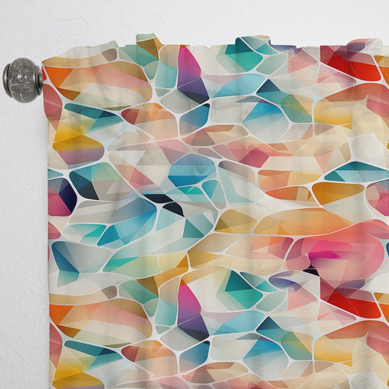Rideau abstrait obscurcissant à motif mosaïque multicolore Dreamnez - 1 panneaux, L 52 po x L 95 po