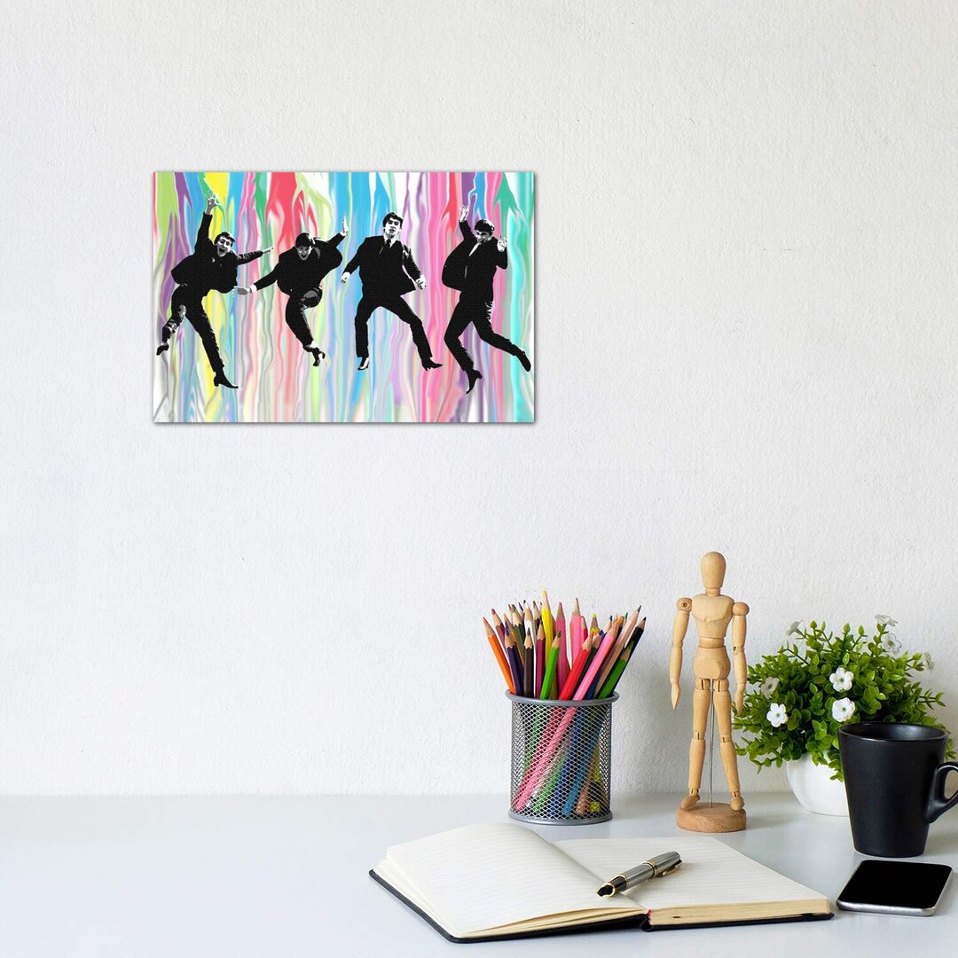 Leinwandbild - Grafikdruck „Beatles Jump” von Gary Hogben