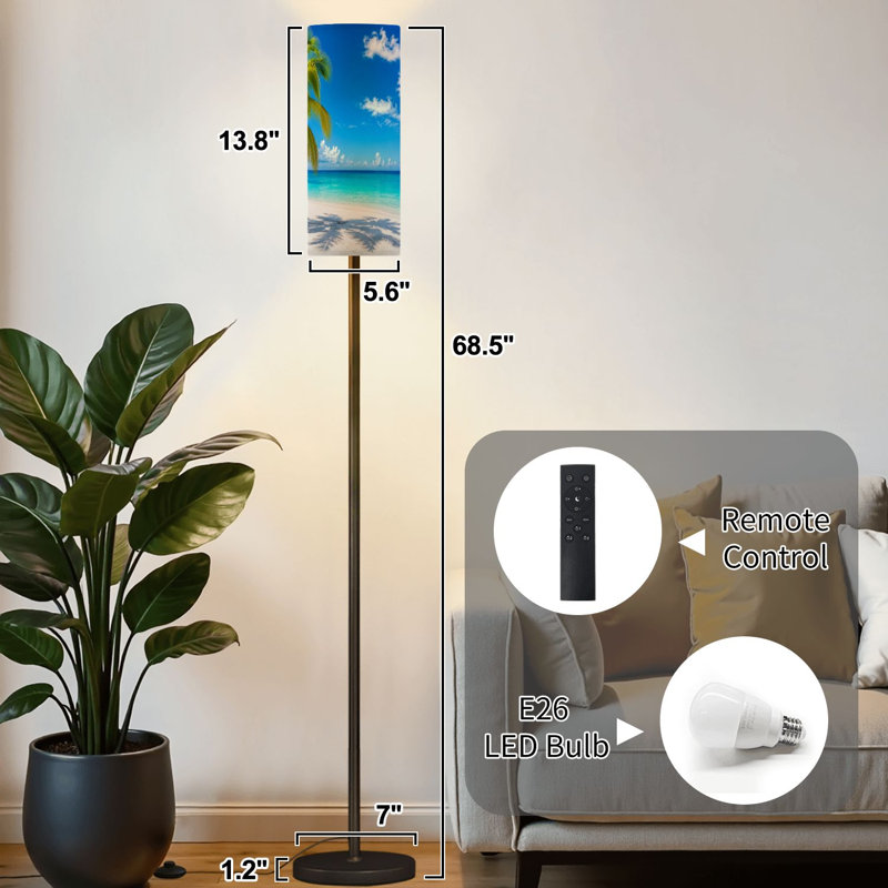 Lampe sur pied Scenic Coral Beach Palm Tree Dimmable Modern
