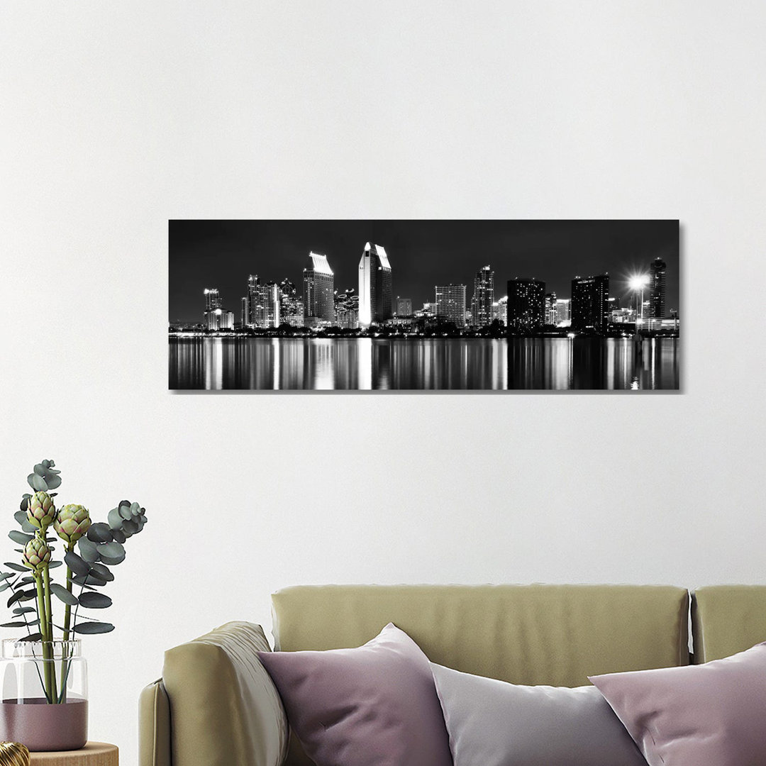 San Diego Skyline Cityscape - Wrapped Canvas Panoramic Photograph