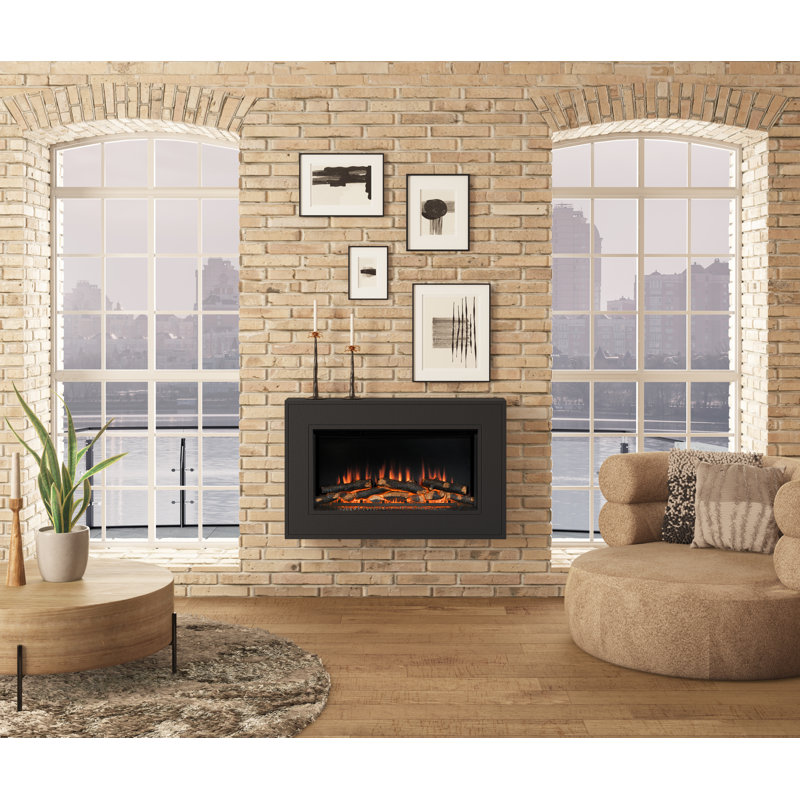 Albali Wall Mounted Timber Electric Fireplace, Anthracite
