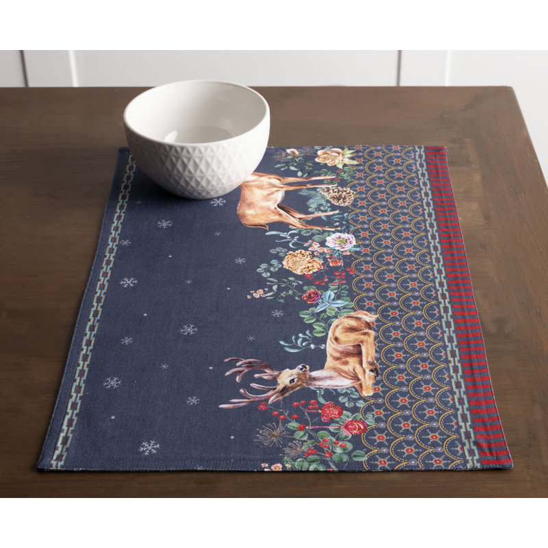 Maison d'Hermine Christmas Joy, ensemble de 4 napperons 100 % coton - 33 x 48 cm