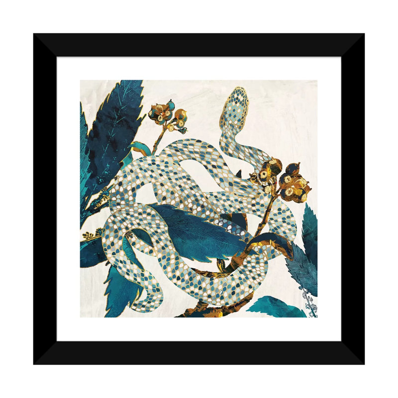 Summer Garden - impression d'art graphique, Black Paper, White, H 24 po x l 24 po x P 1 po
