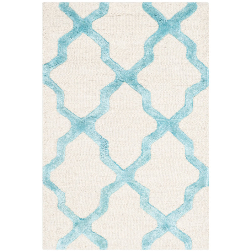 Cambridge Hand Tufted Wool, Viscose Geometric Rug, Rectangle 2' x 3'