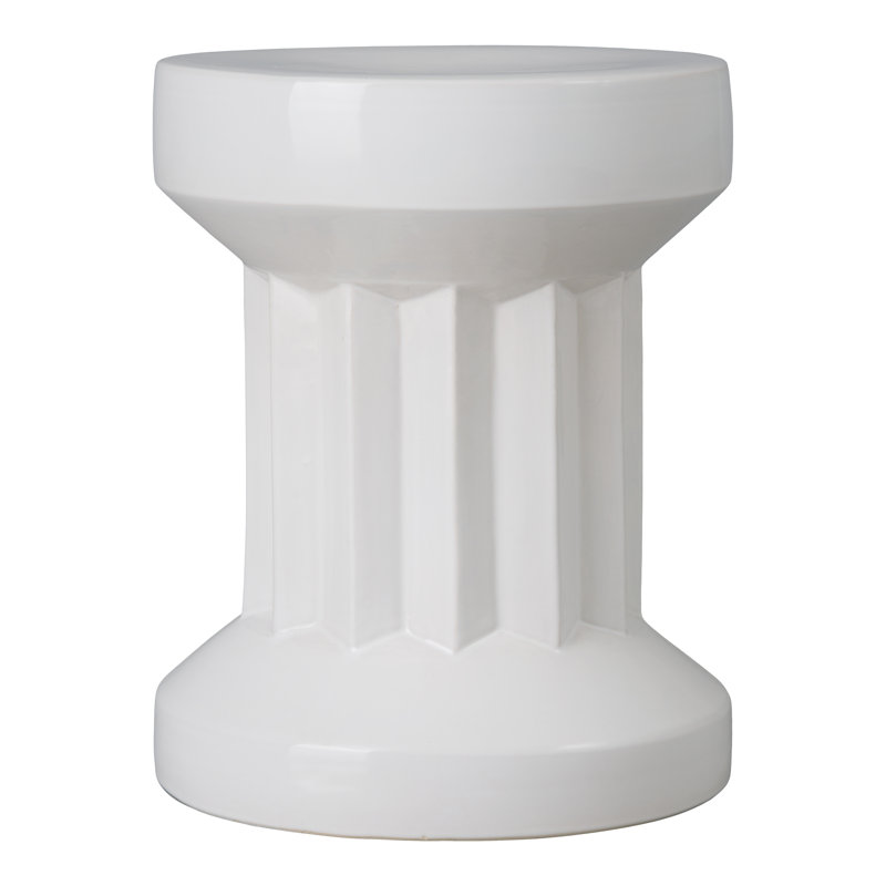 TABOURET INTREPIT, TURQUOISE 300C 15X18 "H, Blanc