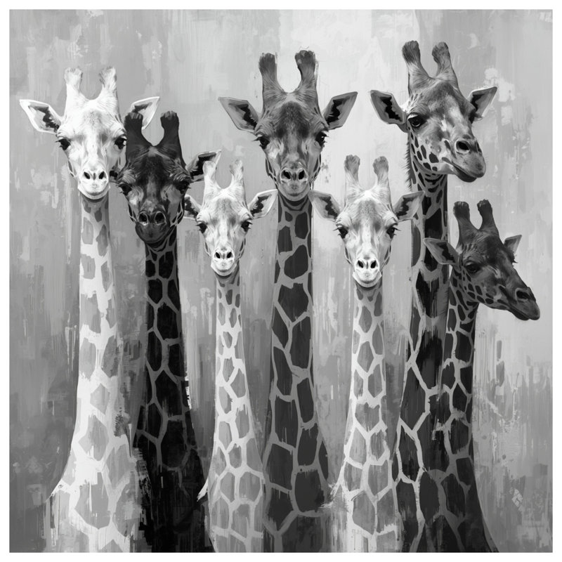 Couvertures monochromes de groupe de girafes, L 60 po x H 80 po