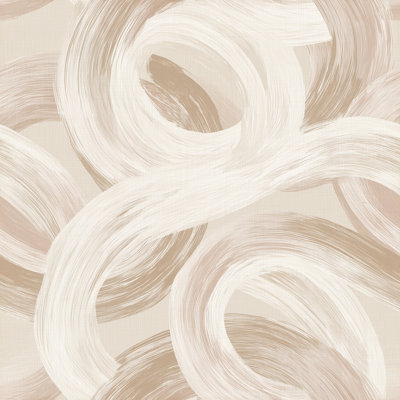 Abstract Wallpaper Neutral Beige Removable Brushstroke Texture Wall Double Roll