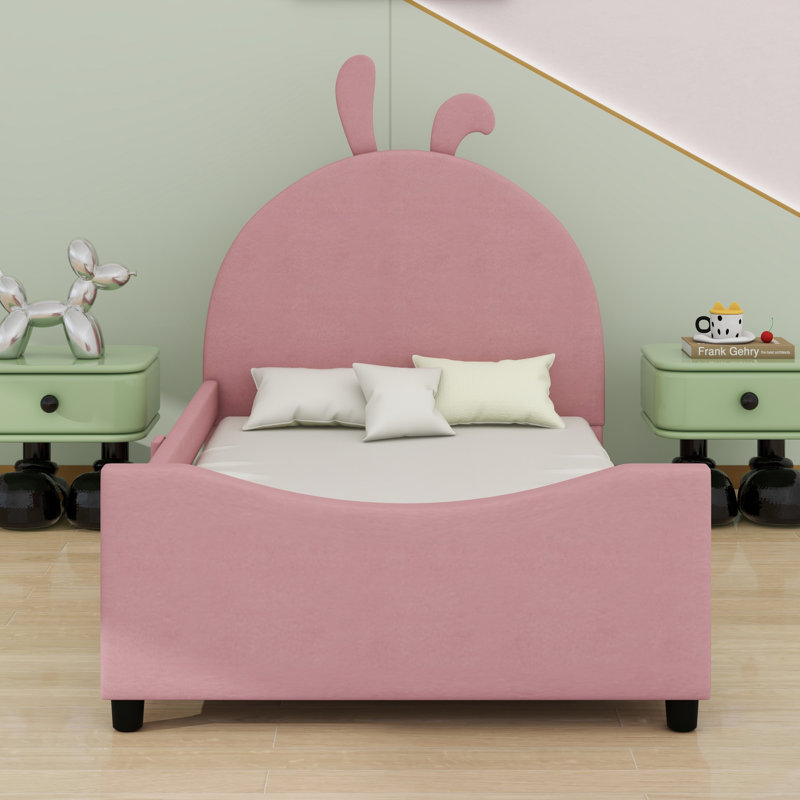 Upholstered Daybed With Rabbit Ear Shaped Headboard