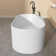 63 in. x 31.5 in. Freestanding Solid Surface Soaking Bathtub Matte White Stand Alone Tub with Drain