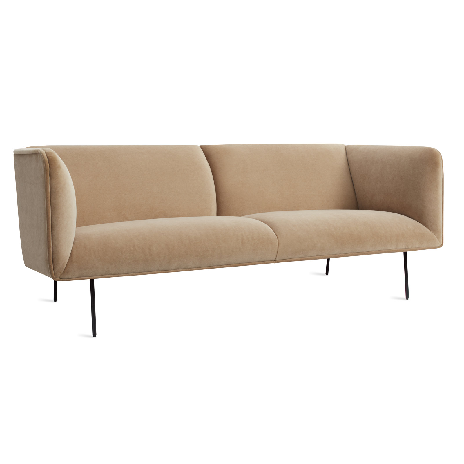 Dandy Upholstered Sofa, Camel Velvet Polyester Blend, 32" H x 86" W x 37" D