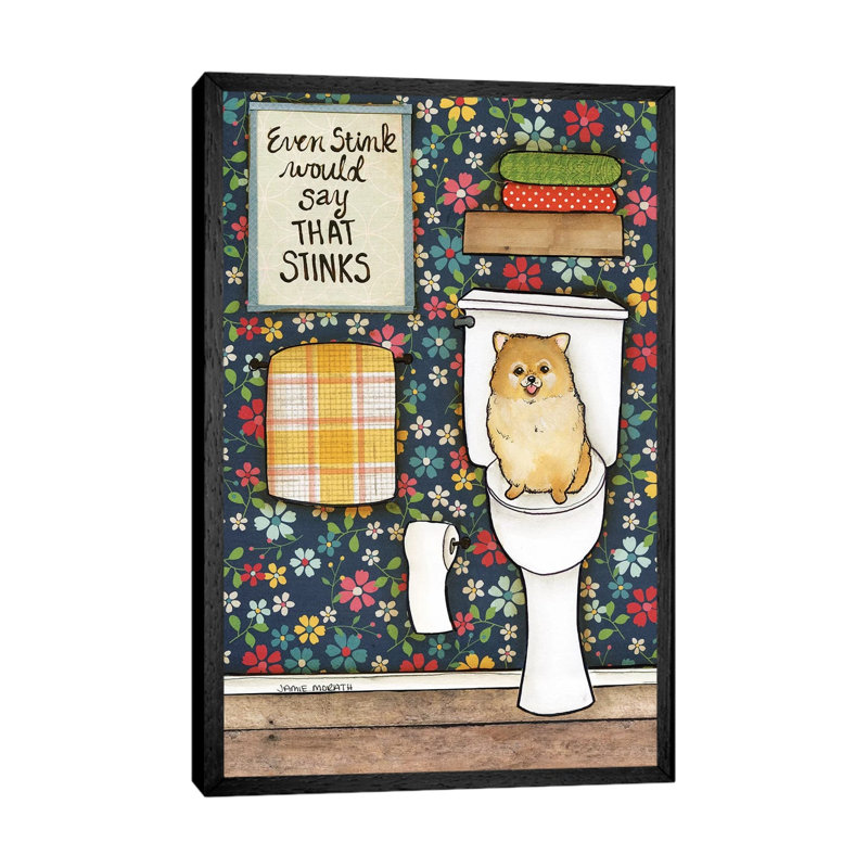 That Stinks by Jamie Morath - Print on Canvas, 101.6cm H x 66.04cm W x 3.81cm D, Black Floater Framed