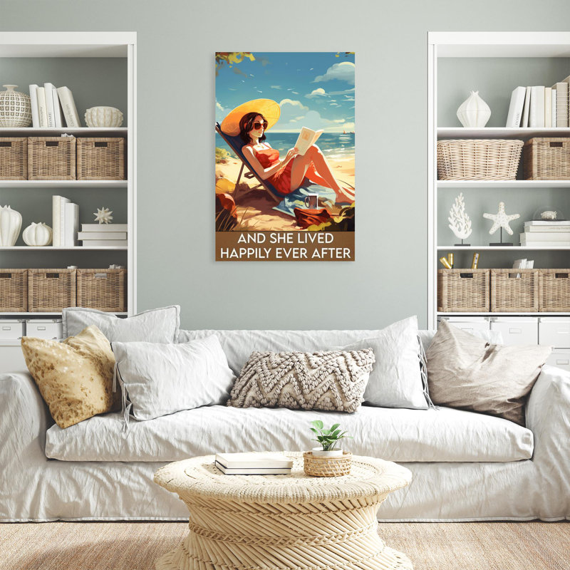 La plage et elle vécurent heureux 2, H 36 po x l 24 po x P 1,25 po