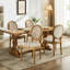 Chaises de salle à manger rembourrées en velours beige avec garniture cloutée-47754631