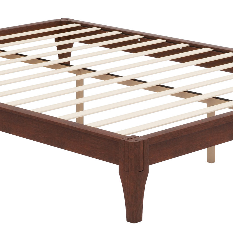 Solid Dry Bamboo Wood Platform Bed, Chocolate