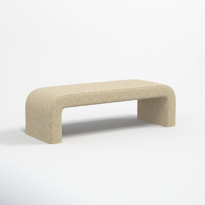 Barley Upholstered Bench, Classic Buff Boucle